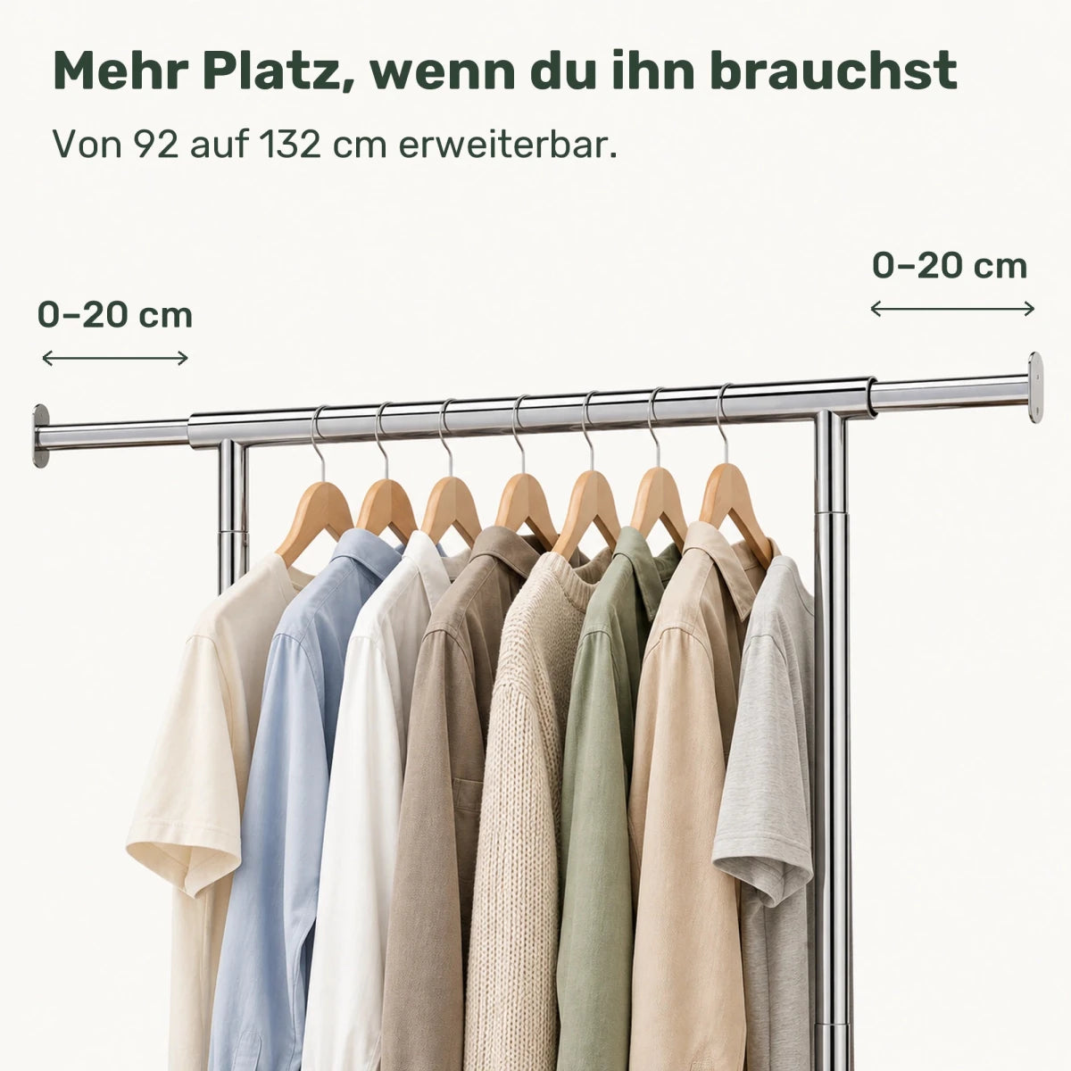 Schwerlast-Kleiderständer auf Rollen Ben – 100 kg, ausziehbar - nestful
