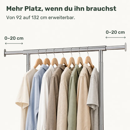 Schwerlast-Kleiderständer auf Rollen Ben – 100 kg, ausziehbar - nestful