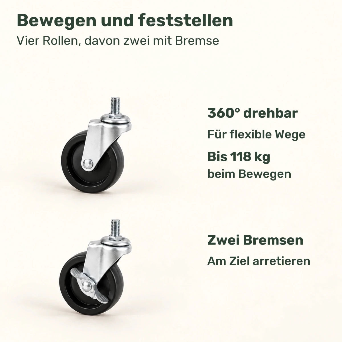 Schwerlast-Kleiderständer auf Rollen Luca – 200 kg, höhenverstellbar und ausziehbar - nestful