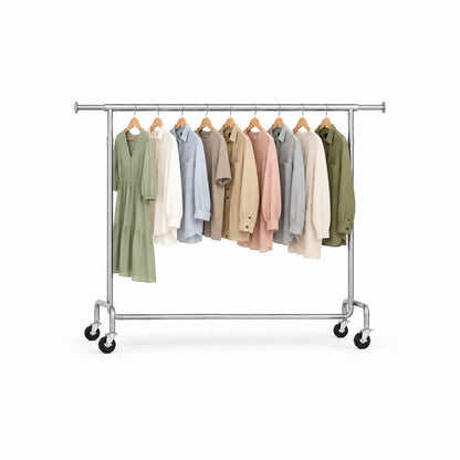 Schwerlast-Kleiderständer auf Rollen Max – 110 kg, ausziehbar 160–200 cm - nestful
