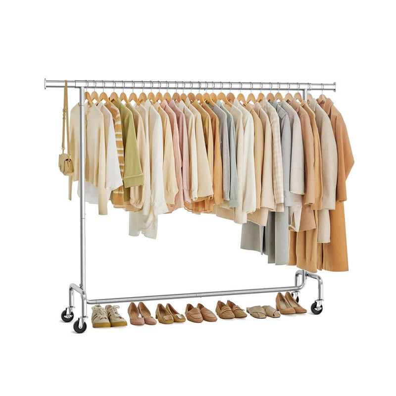 Schwerlast - Kleiderständer 45 x (160 - 200) x 162,9 cm – Max - Ausziehbar mit Rollen - nestful