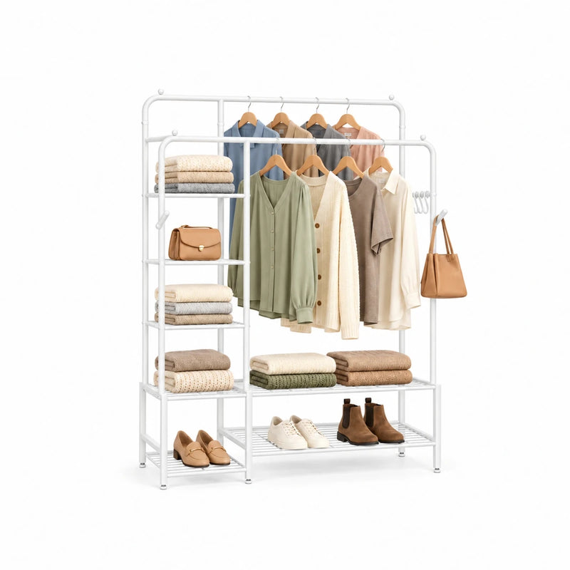 Schwerlast-Kleidersystem Leon – bis 246 kg, mit Stangen und Ablagen - nestful