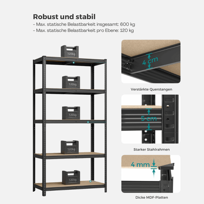Schwerlastregal - Tobias - 200x100x50cm bis 600 kg belastbar - nestful