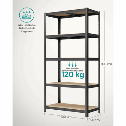 Schwerlastregal - Tobias - 200x100x50cm bis 600 kg belastbar - nestful