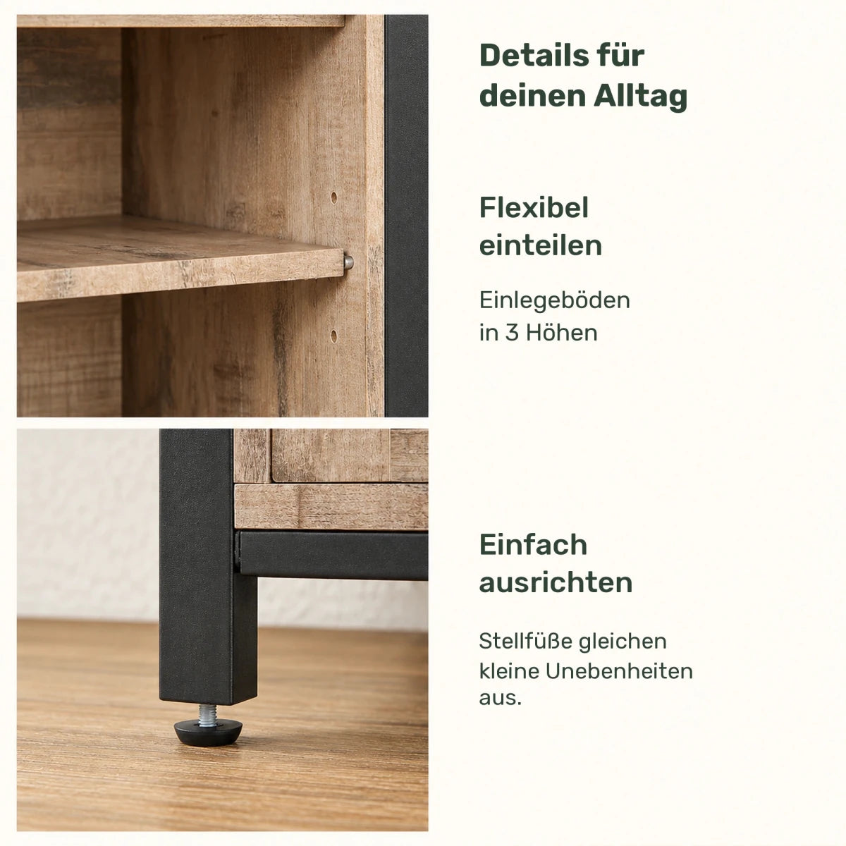 Sideboard 100 cm – Mats – mit 2 Schiebetüren - nestful