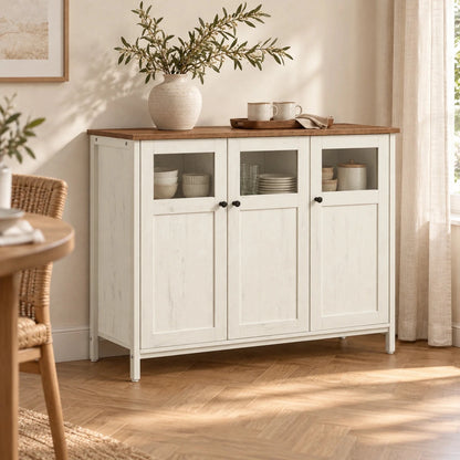 Sideboard 100 cm – Silas – mit 3 teilverglasten Türen - nestful