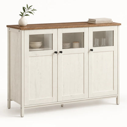Sideboard 100 cm – Silas – mit 3 teilverglasten Türen - nestful