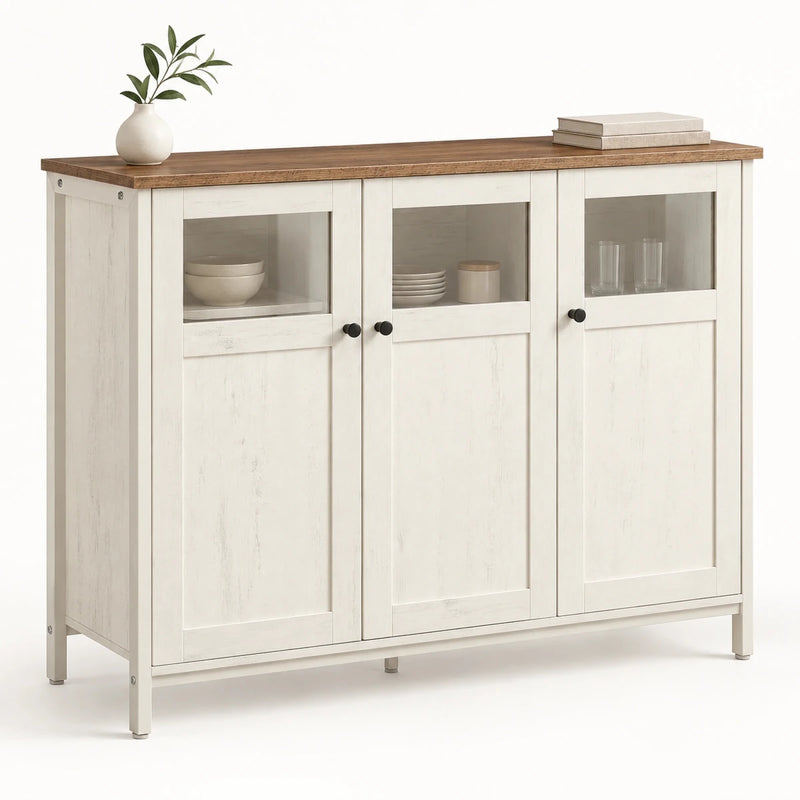 Sideboard 100 cm – Silas – mit 3 teilverglasten Türen - nestful