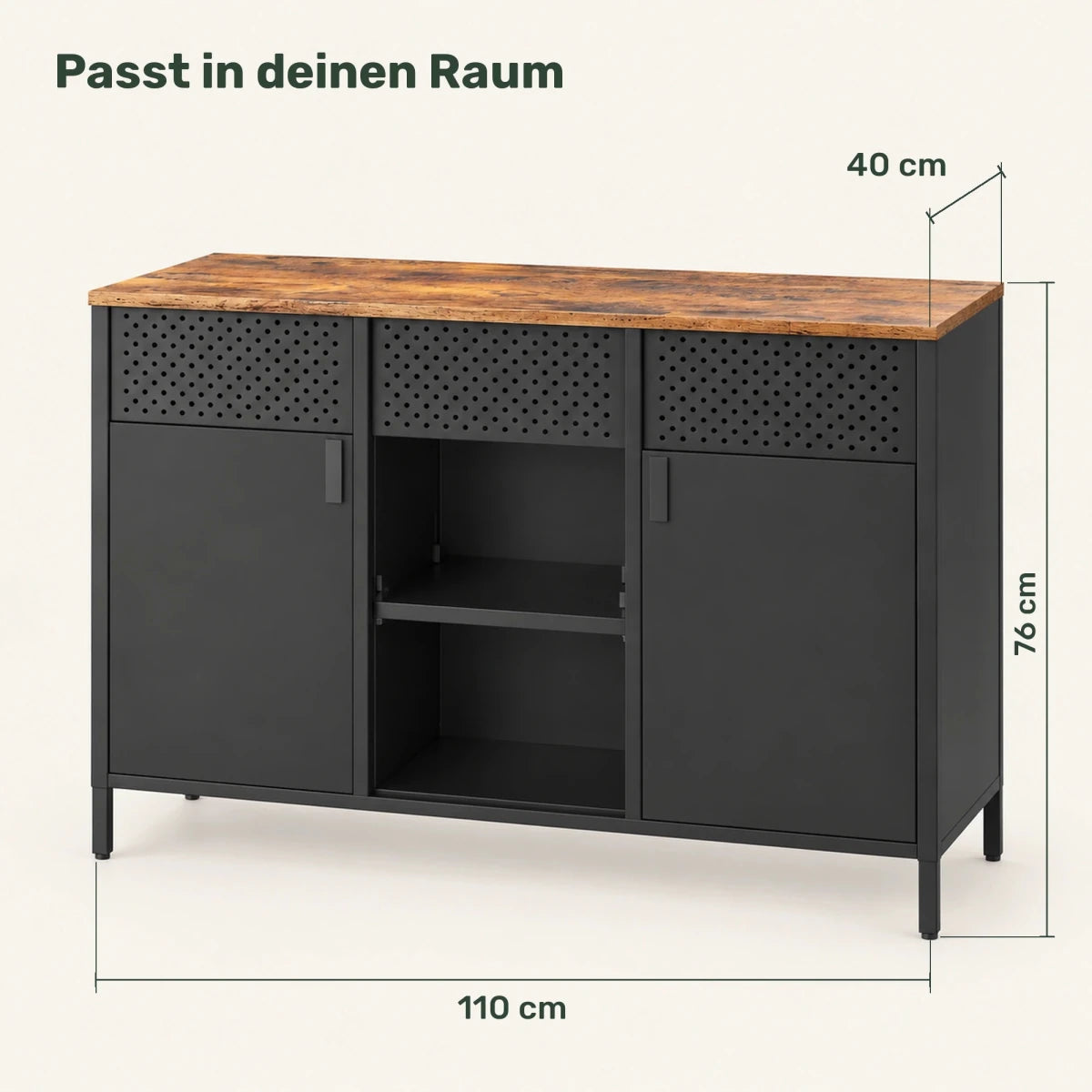 Sideboard 110 cm – Lennart – mit 2 Türen und Schublade - nestful