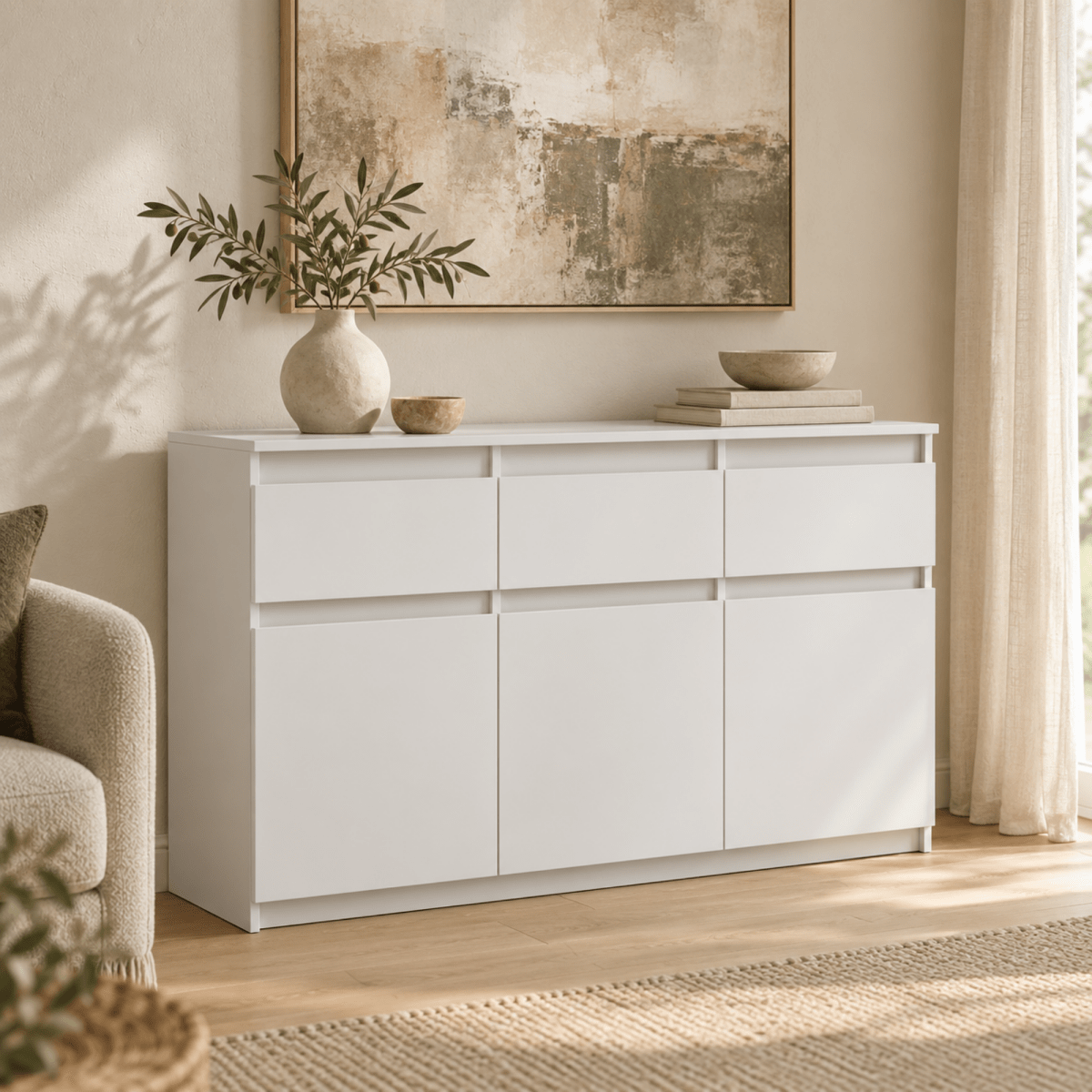 Sideboard 120 cm – Noah – mit 3 Schubladen und 3 Türen - nestful