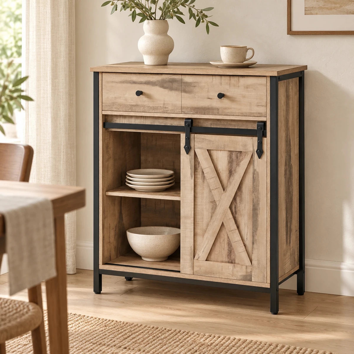 Sideboard 70 cm – Bennet – mit Schiebetür und Schublade - nestful