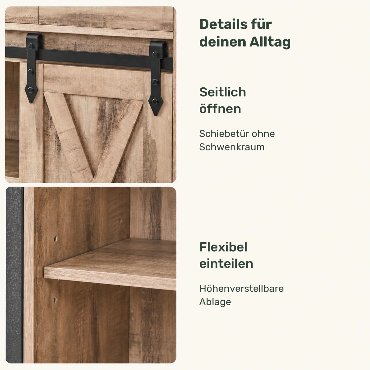 Sideboard 70 cm – Bennet – mit Schiebetür und Schublade - nestful