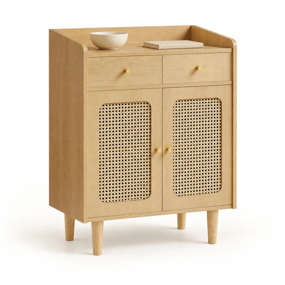 Sideboard 70 cm – Elian – mit 2 Schubladen und Rattanoptik - nestful
