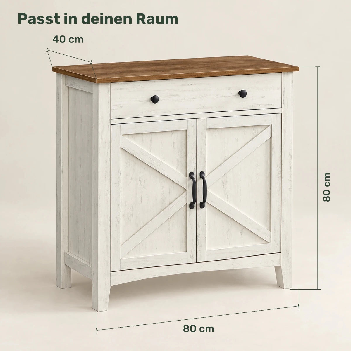 Sideboard 80 cm – Henrik – mit Schublade und 2 Türen - nestful