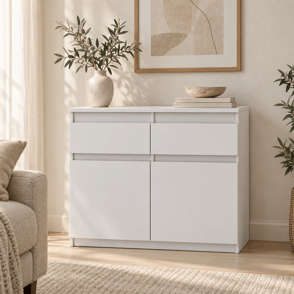 Sideboard 80 cm – Noah – mit 2 Schubladen und 2 Türen - nestful