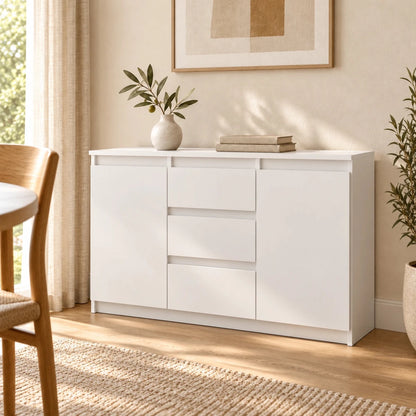 Sideboard mit 3 Schubladen Mikel – 120 cm, mit 2 Türen - nestful