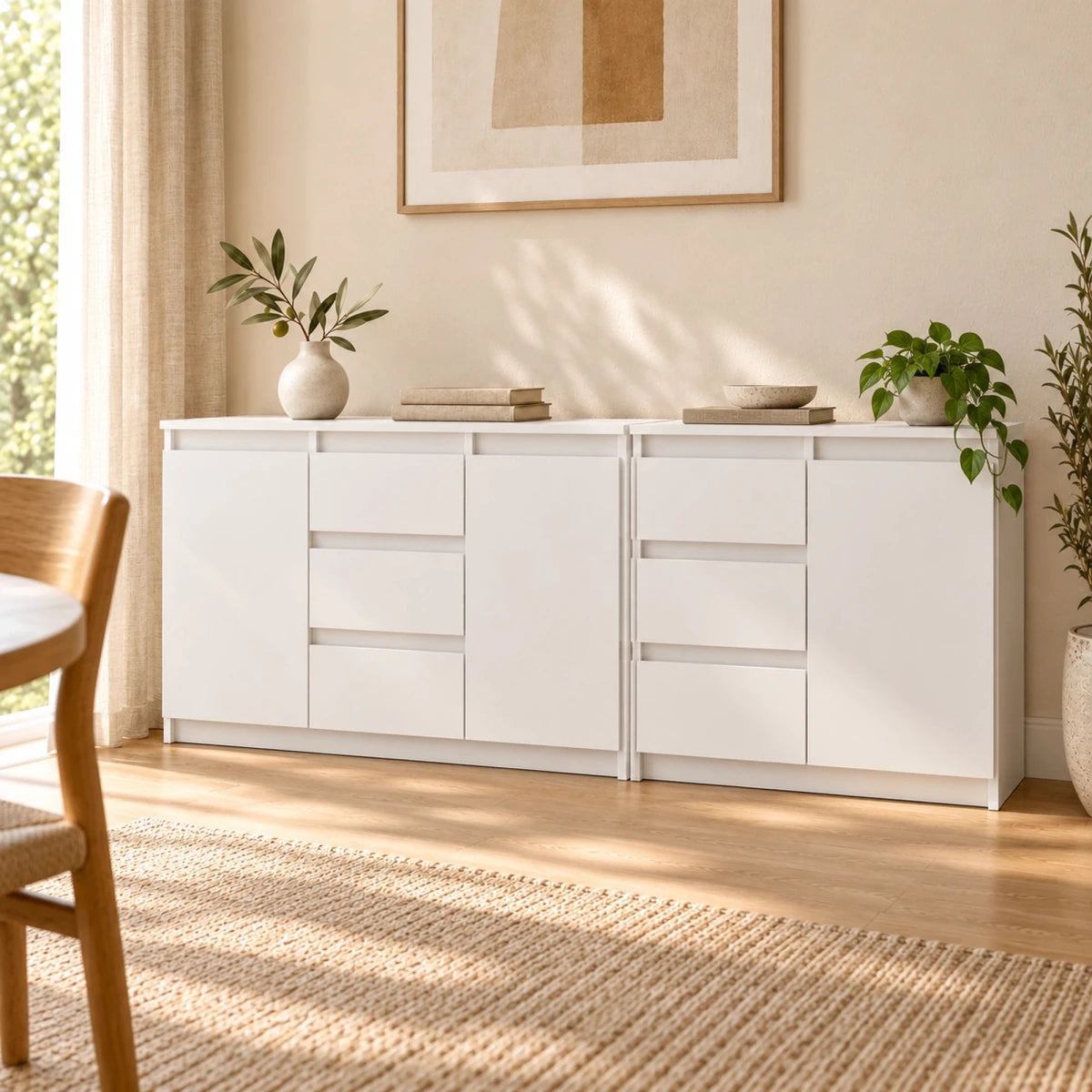 Sideboard-Set Mikel – 200 cm, 6 Schubladen und 3 Türen - nestful
