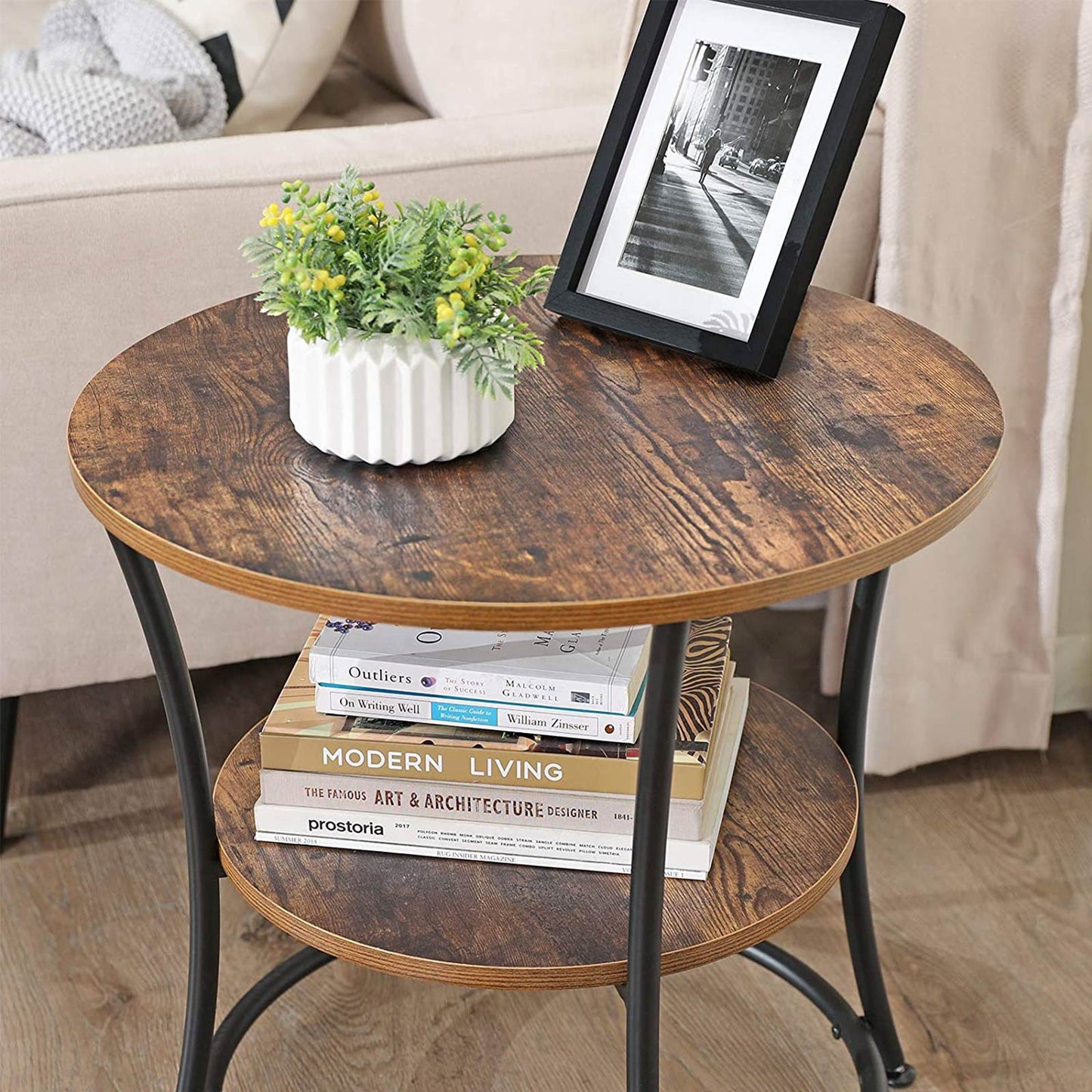 Side table with 2 shelves