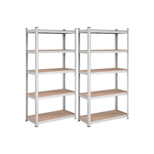 Storage rack set of 2 with 5 adjustable shelves