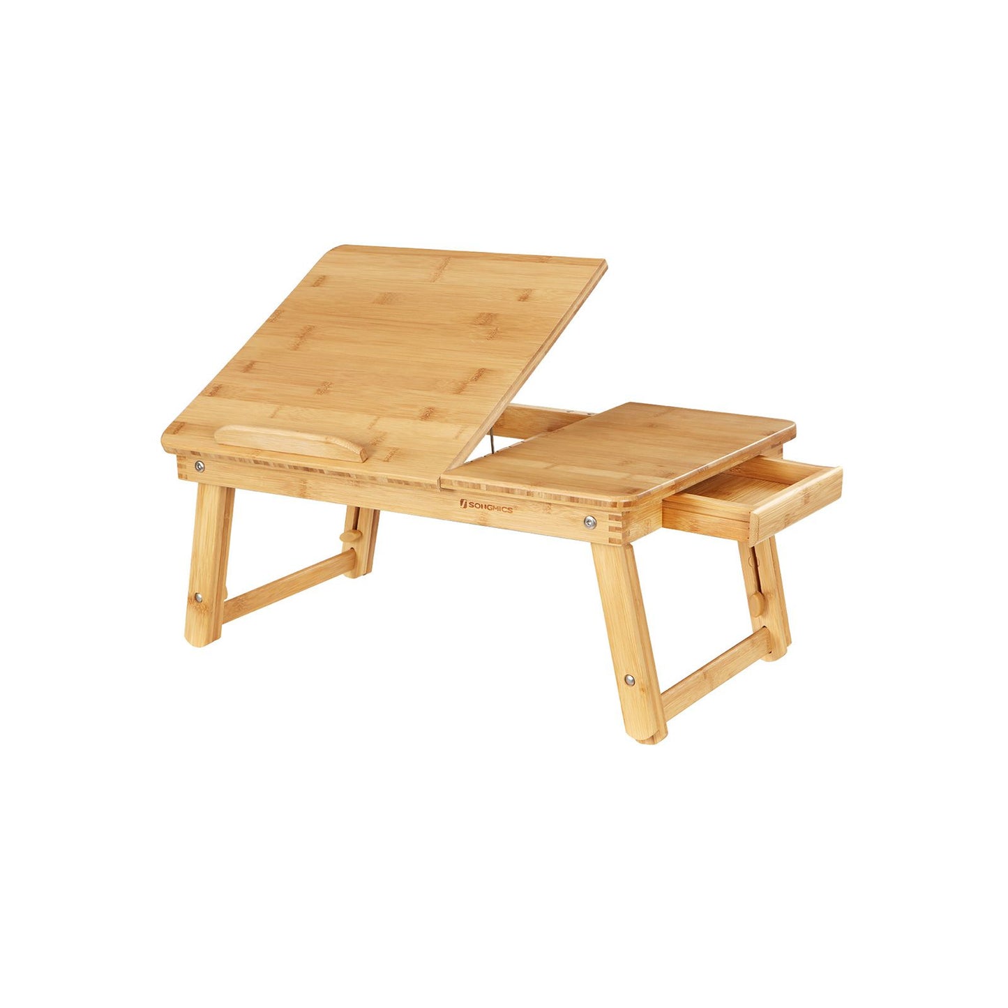 Height-adjustable bamboo laptop table