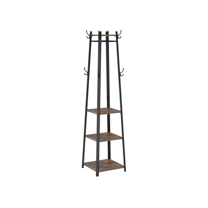 Coat stand with 3 shelves