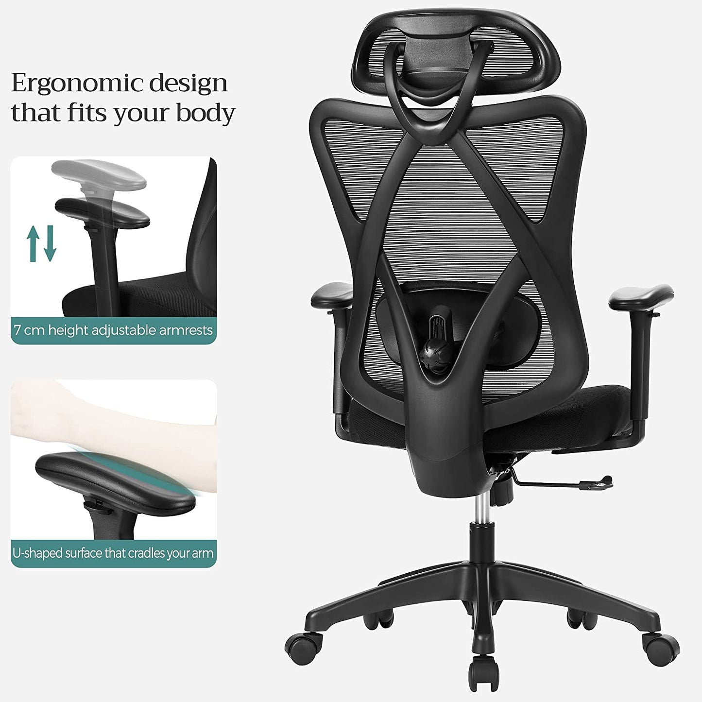 Office chair up to 150 kg, black