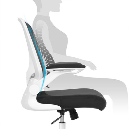 Office chair with foldable armrests
