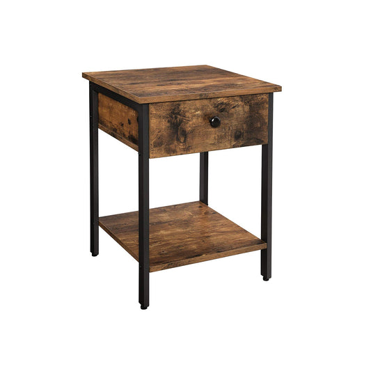 Side table with drawer, industrial look