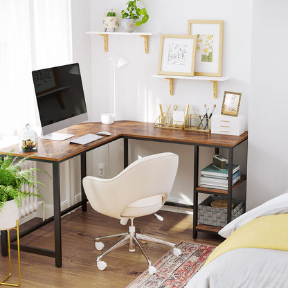 Corner desk with 2 shelves