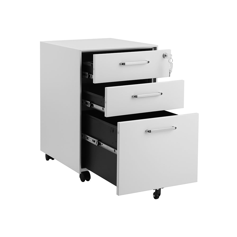 Lockable filing cabinet with drawers